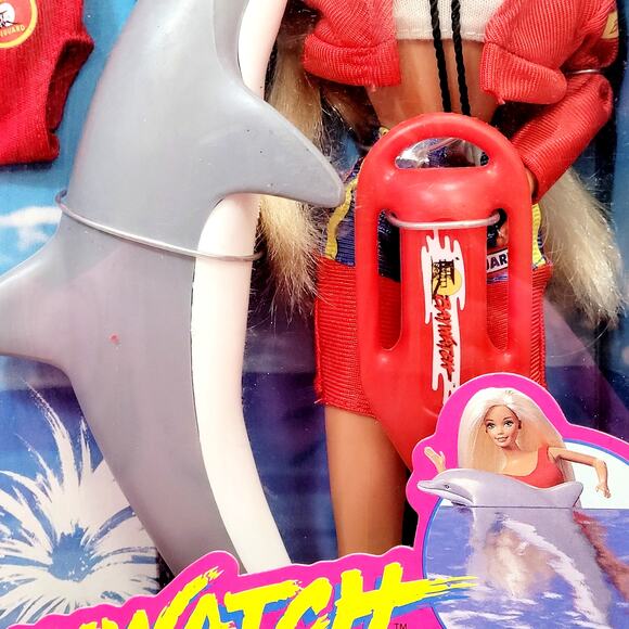 Baywatch Barbie 1994 Lifeguard With Dolphin & Accessories Mattel 13199 NRFB - Picture 4 of 11